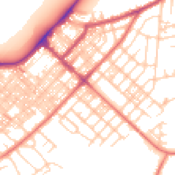 Daytime road noise heatmap for LA3 1AF