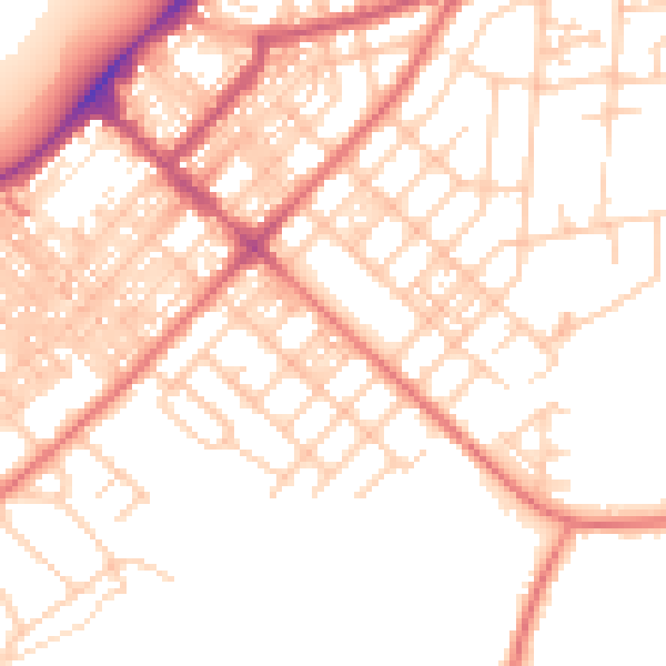 Daytime road noise heatmap for LA3 1AG