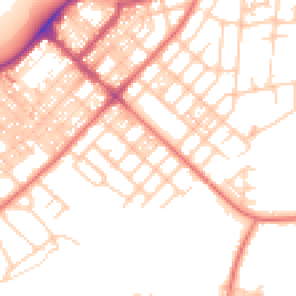 Daytime road noise heatmap for LA3 1AH