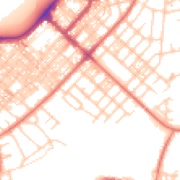 Daytime road noise heatmap for LA3 1AL