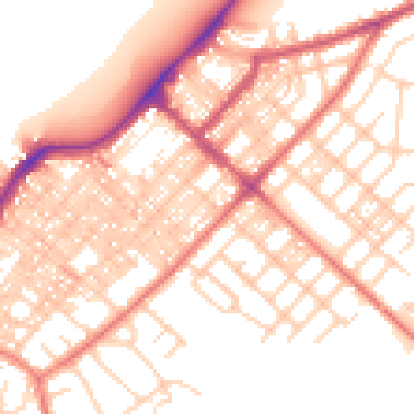 Daytime road noise heatmap for LA3 1AN