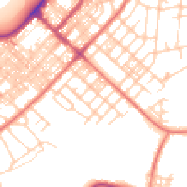 Daytime road noise heatmap for LA3 1AP