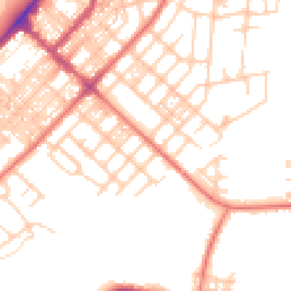 Daytime road noise heatmap for LA3 1AQ