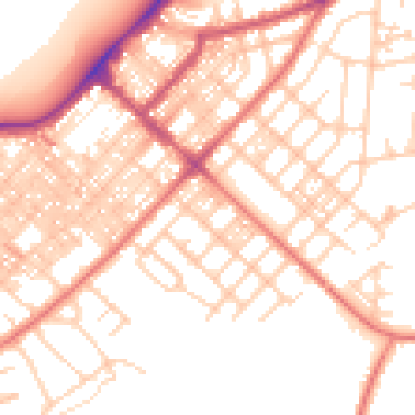 Daytime road noise heatmap for LA3 1AS