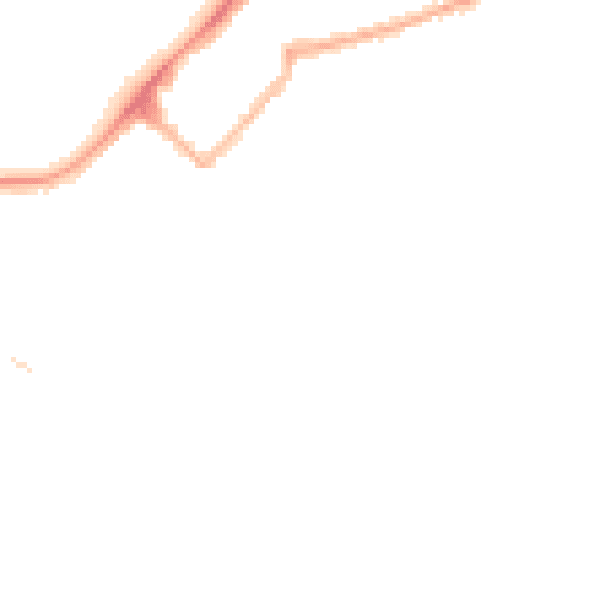 Night-time road noise heatmap for LA3 1AS