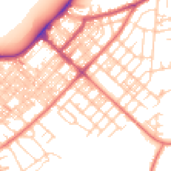 Daytime road noise heatmap for LA3 1AT