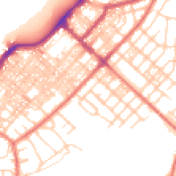 Daytime road noise heatmap for LA3 1AU