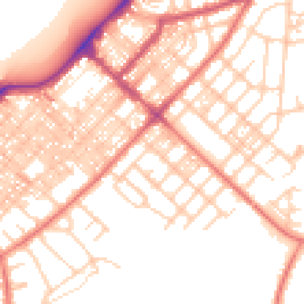 Daytime road noise heatmap for LA3 1AW