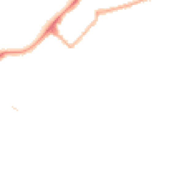 Night-time road noise heatmap for LA3 1AW