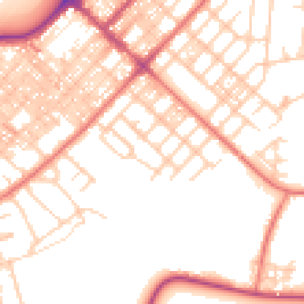 Daytime road noise heatmap for LA3 1AY