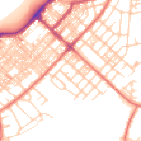 Daytime road noise heatmap for LA3 1BA