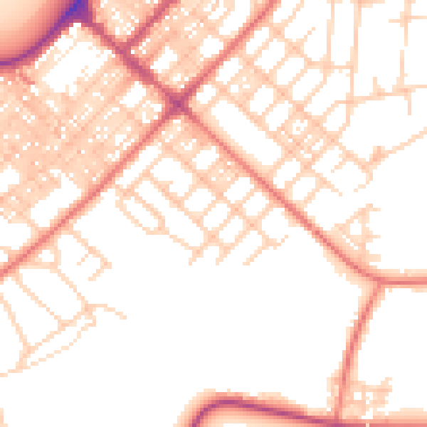 Daytime road noise heatmap for LA3 1BB