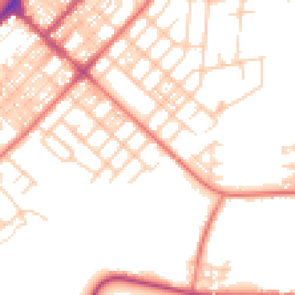 Daytime road noise heatmap for LA3 1BD