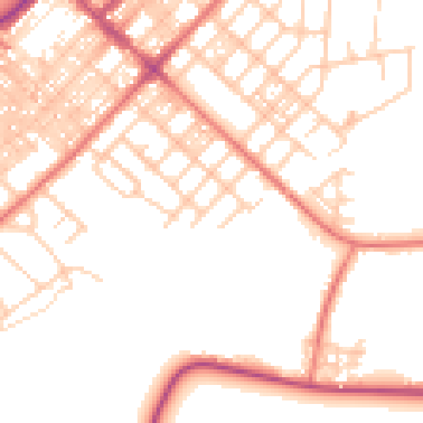 Daytime road noise heatmap for LA3 1BE