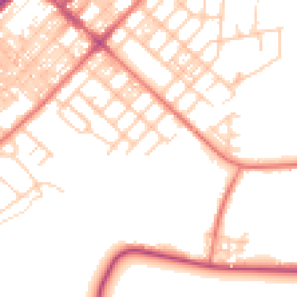 Daytime road noise heatmap for LA3 1BG
