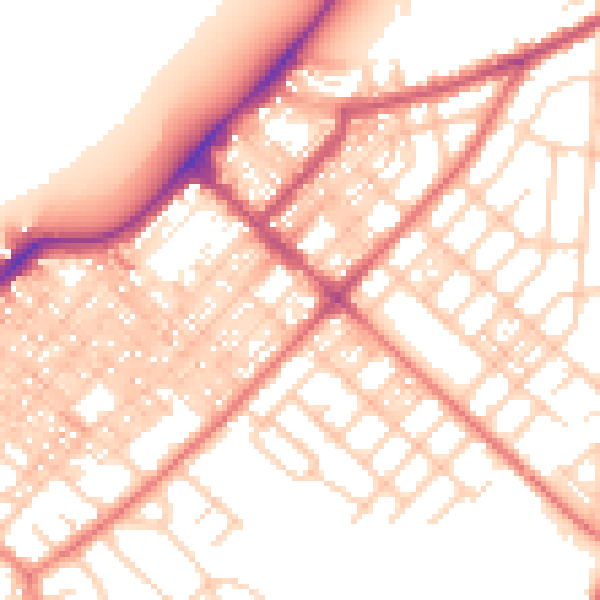 Daytime road noise heatmap for LA3 1BJ