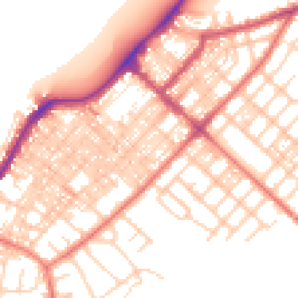 Daytime road noise heatmap for LA3 1BL