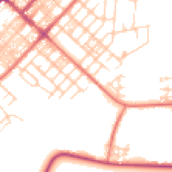 Daytime road noise heatmap for LA3 1BQ