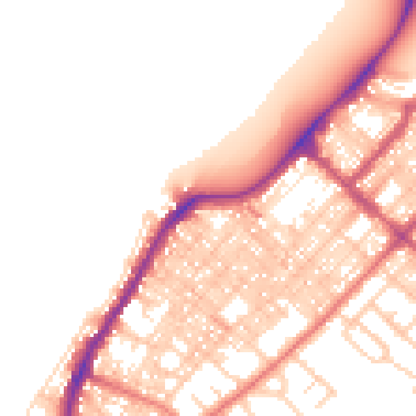 Daytime road noise heatmap for LA3 1BS