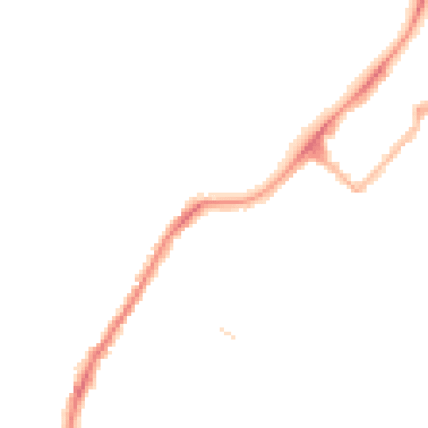 Night-time road noise heatmap for LA3 1BS