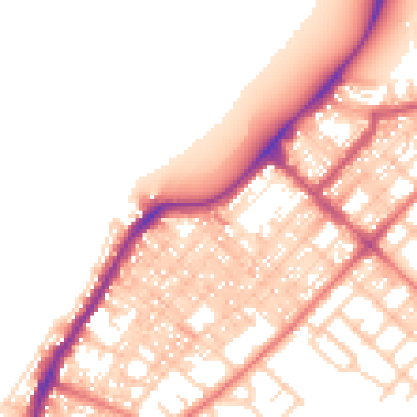 Daytime road noise heatmap for LA3 1BU