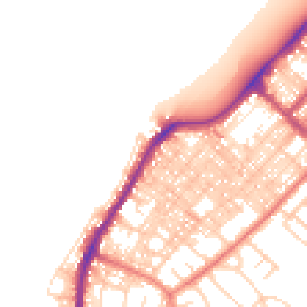 Daytime road noise heatmap for LA3 1DA