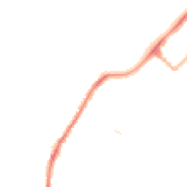 Night-time road noise heatmap for LA3 1DA