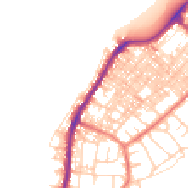 Daytime road noise heatmap for LA3 1DB