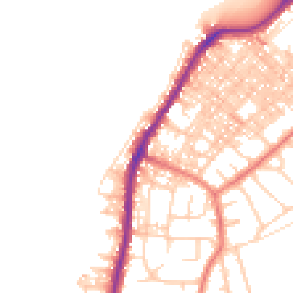 Daytime road noise heatmap for LA3 1DE