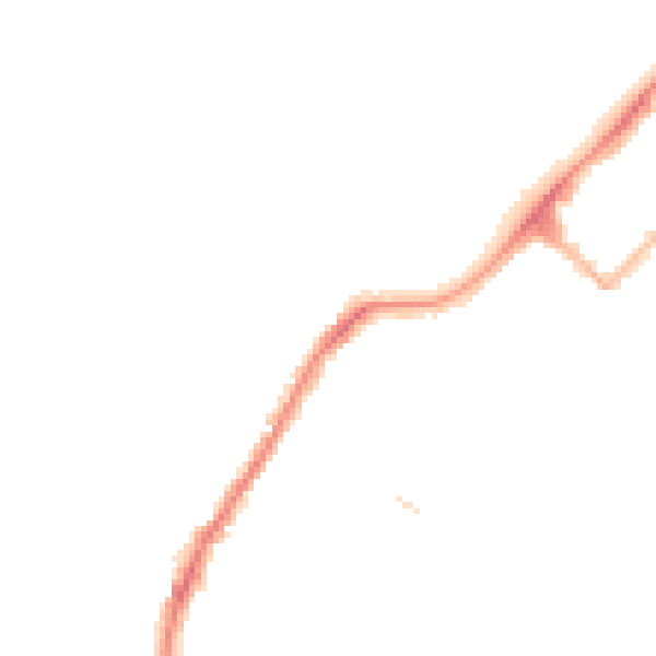 Night-time road noise heatmap for LA3 1DG
