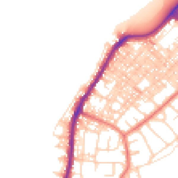 Daytime road noise heatmap for LA3 1DH