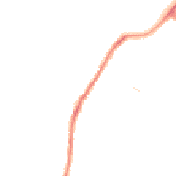 Night-time road noise heatmap for LA3 1DH