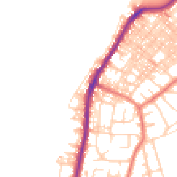 Daytime road noise heatmap for LA3 1DJ