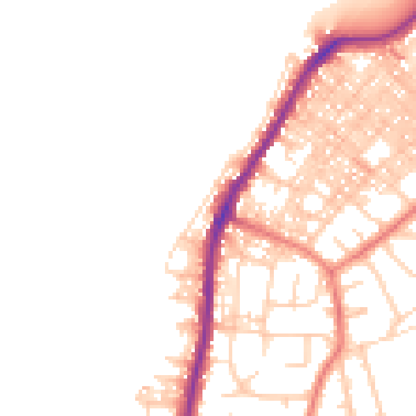 Daytime road noise heatmap for LA3 1DP
