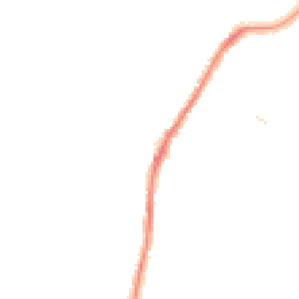 Night-time road noise heatmap for LA3 1DP