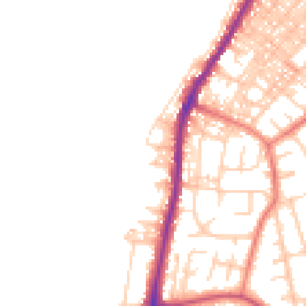 Daytime road noise heatmap for LA3 1DR