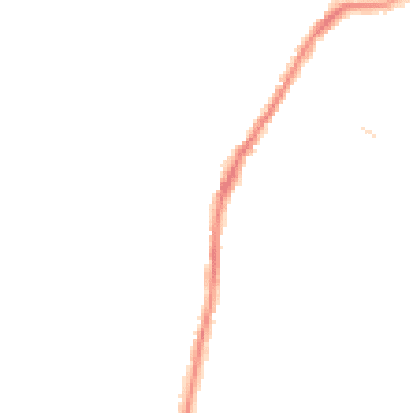 Night-time road noise heatmap for LA3 1DS