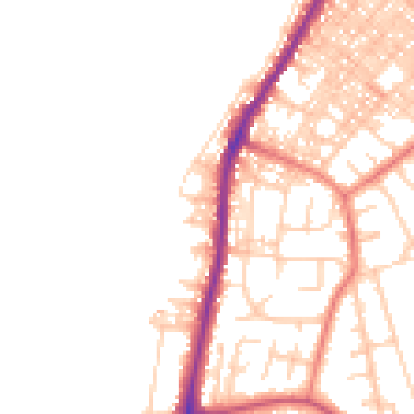 Daytime road noise heatmap for LA3 1DT
