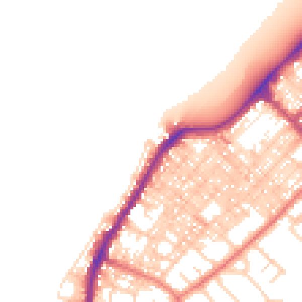 Daytime road noise heatmap for LA3 1DZ