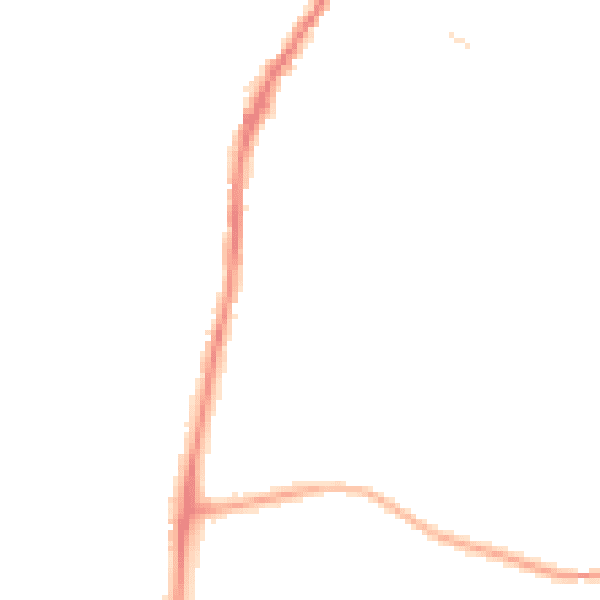 Night-time road noise heatmap for LA3 1EY