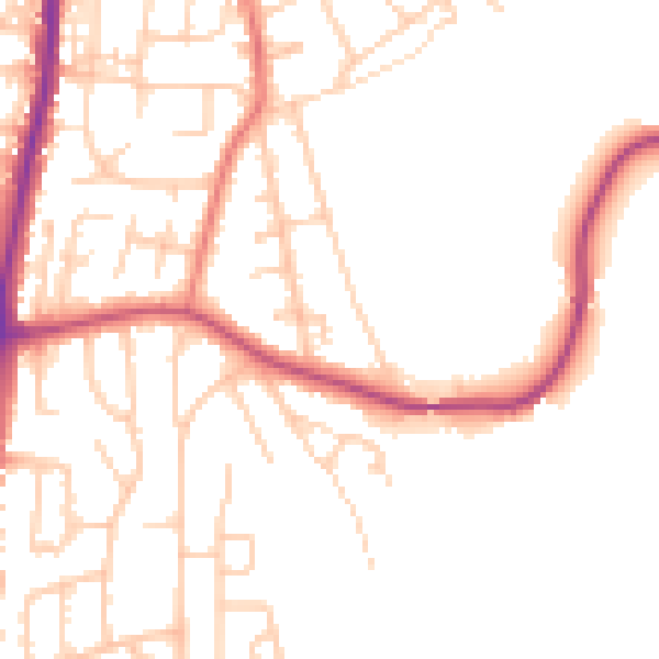 Daytime road noise heatmap for LA3 1NJ
