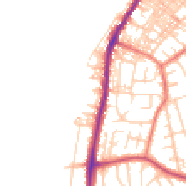 Daytime road noise heatmap for LA3 1NU
