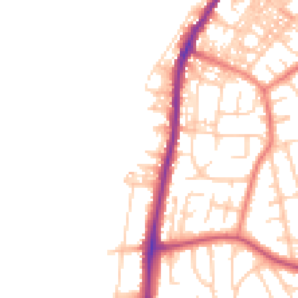 Daytime road noise heatmap for LA3 1NX