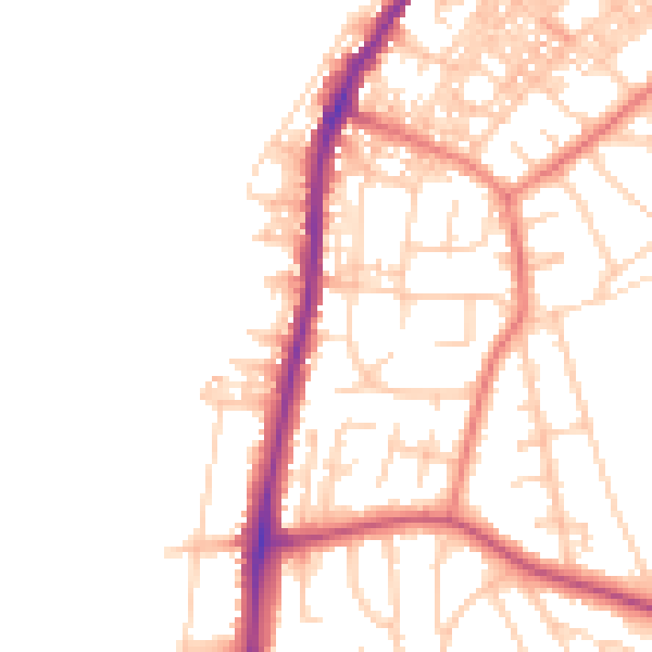 Daytime road noise heatmap for LA3 1PE