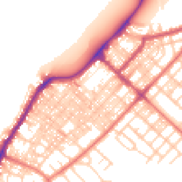 Daytime road noise heatmap for LA3 1QP