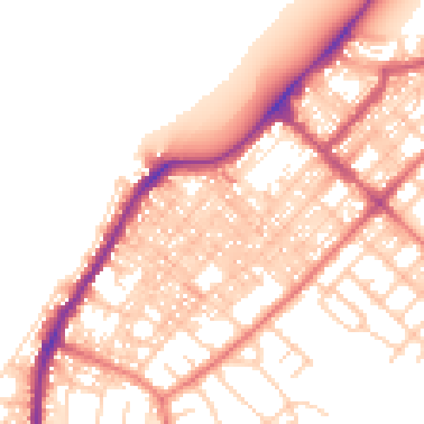 Daytime road noise heatmap for LA3 1RU