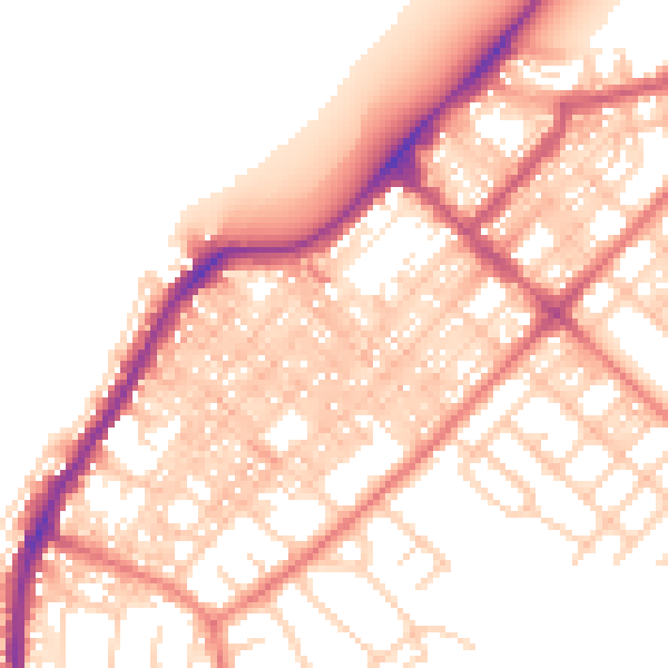 Daytime road noise heatmap for LA3 1RY