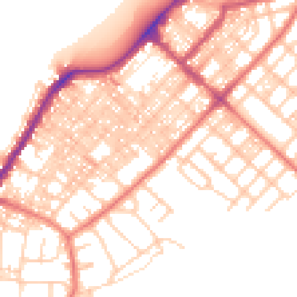 Daytime road noise heatmap for LA3 1SR