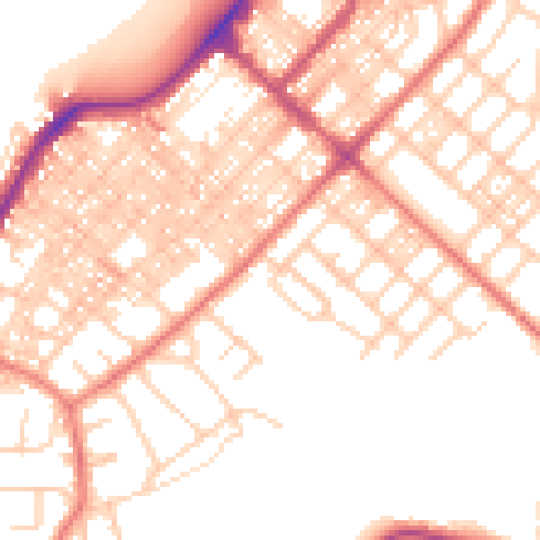 Daytime road noise heatmap for LA3 1SU
