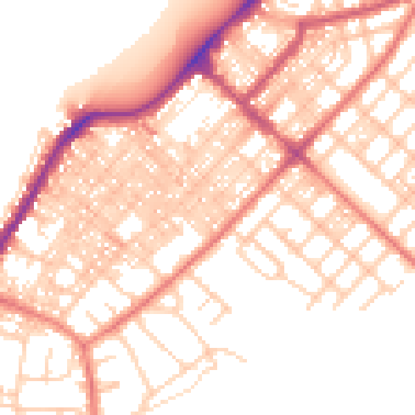 Daytime road noise heatmap for LA3 1SW